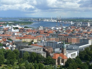 Bird's eye view of Aalborg