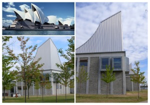 Comparing Utzon Center and Sydney Opera House architecture